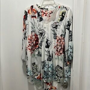 Melissa McCarthy Seven7 Cream Tie Front Blouse